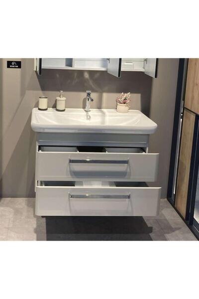 ORKA Rose 100 cm Parlak Kaşmir Banyo Dolabı Takımı