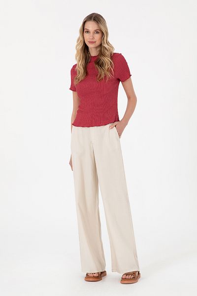 U.S. Polo Assn. Women's Stone Loose Fit Canvas Trousers 50309122 -Vr049