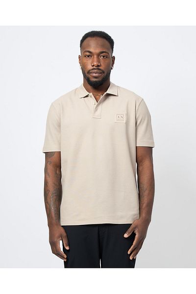 Armani Exchange Ανδρικό 100% βαμβακερό λογότυπο κοντομάνικο μπεζ μπλουζάκι με λαιμόκοψη XM000356 AF12758-U6154