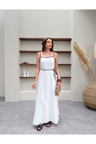ESRAHELVACI Λευκό λινό φόρεμα