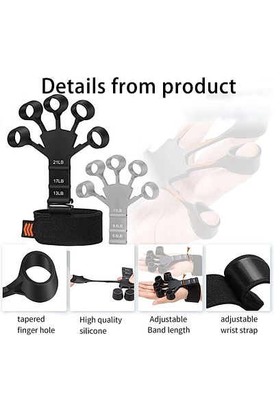 COOYA Grip Strength Trainer, 6 Resistant Level, for Therapy, Relieve Pain Arthritis(Black+Grey, 2PCS)