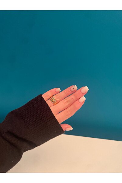 TRENDTAKI çoklu görünüm vintage yüzük ayarlı gold kaplama -0013
