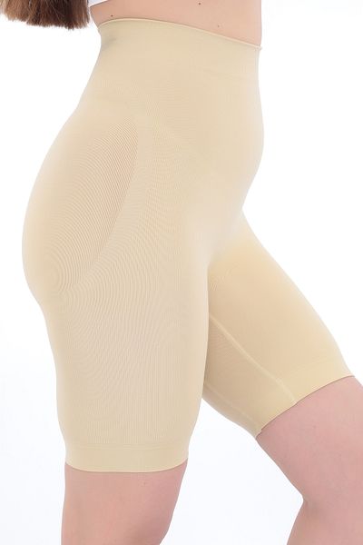SAUNA SUIT Women's High Waist Seamless Gathering Shorts |   Belly, Waist, Hips – with Anti-Slip Silicone Strips