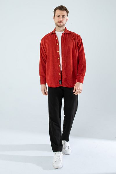YXC Trend Maker Men's Pocketless Velvet Shirt