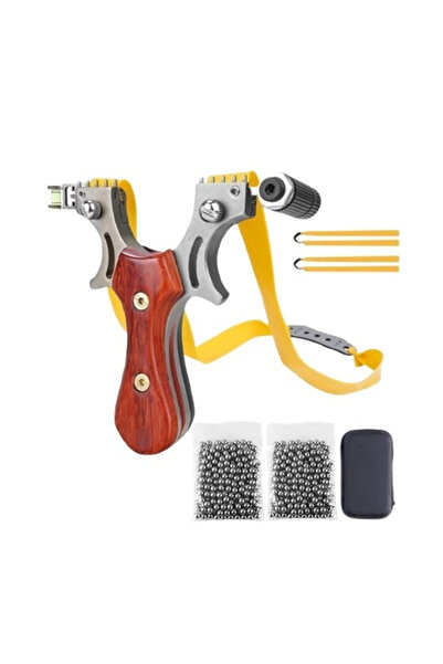 Depox Sada kovových praků s laserem a 200 kovovými kuličkami 8 mm, 12 cm, dře...