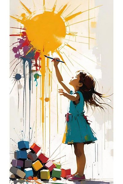 pixartsanat Sun and Girl Pixart Art Diamond Mosaic Painting 40X60