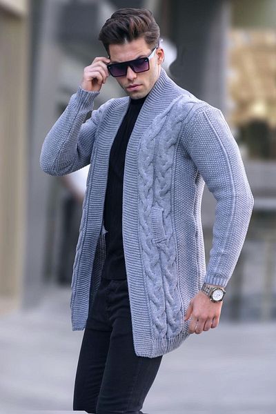 Madmext Smoked Basic Knitted Cardigan 5996