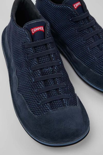 CAMPER Men's Beetle Blue Nubuck Extralight Mesh Detailed Shoes K 300327 -017