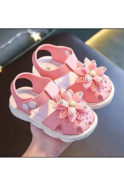 Phellos Taşlı Silikon Bebek Ayakkabısı Yumuşak Bebek Sandaleti