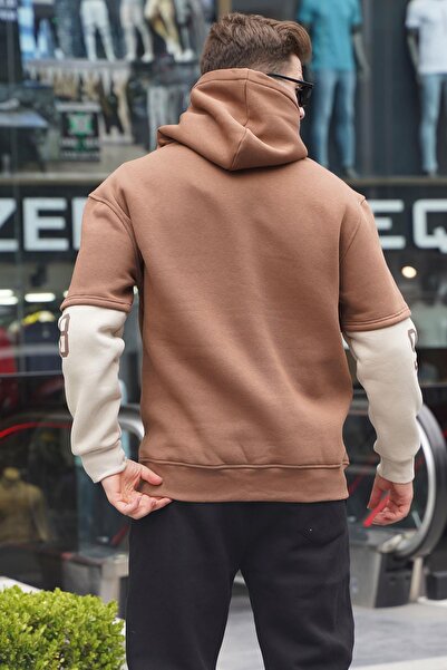 Madmext Καφέ φούτερ με κουκούλα 6141