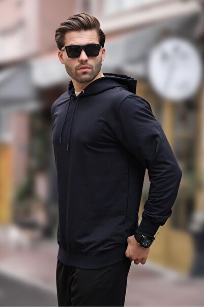 Madmext Чоловічий світло-синій світшот з капюшоном 7069