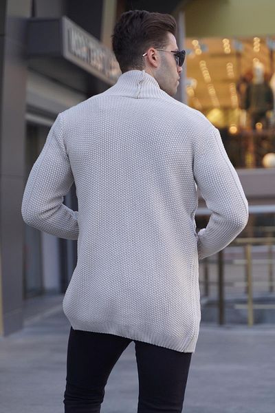Madmext Stone Basic Knitted Cardigan 5996
