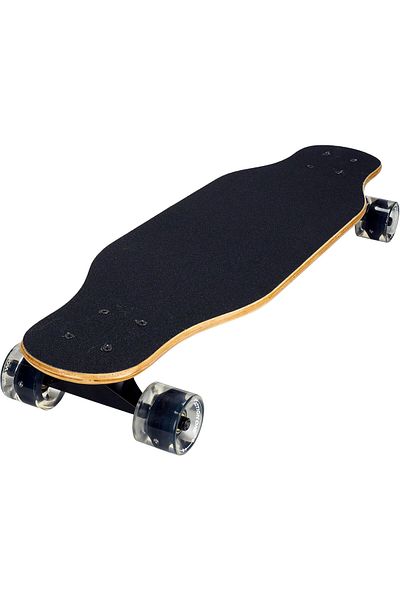 ACTION ONE Longboard Silver Death 80x20 cm, cu roti luminoase PU, ABEC-7, cadru aluminiu, 100 KG
