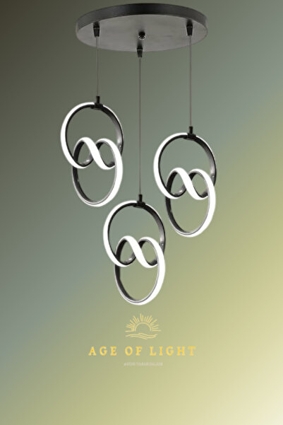Age of Light 3 LÜ İMZA MODEL 3 RENK YANABİLEN MODERN LEDLİ SALON OTURMA ODASI AVİZE LEDLİ