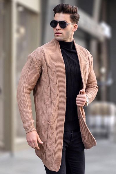 Madmext Camel Basic Πλεκτή Ζακέτα 5996