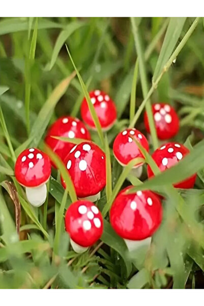 Artificial Mushroom 50 Pieces Mini Terrarium Material Stranded Red Mushrooms Decorative Flower Pot Ornaments