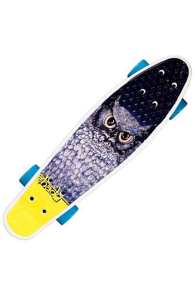 ACTION ONE Penny Board Blue Owl 56x15 cm, roti PU, ABEC-7, cadru aluminiu