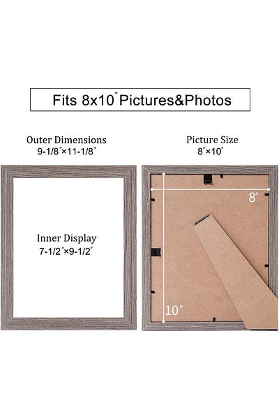 Metrekey Set of 3 Metrekey photo frames, wood, natural, 20 x 25 cm