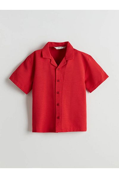 LC Waikiki Lcw Eco Red Linen Blended Boy's Shirt