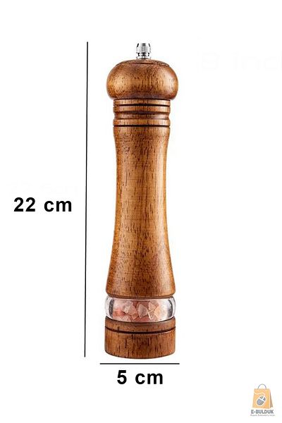 ebulduk Natural Wood Pepper Salt Coffee Spice Grinder Wooden Mill Salt Shaker Pepper Shaker 2 Pieces