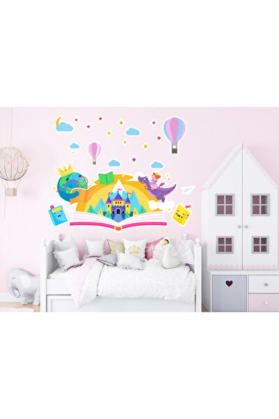 Tekin Store ملصق بتصميم سحابة الكتاب والبالون