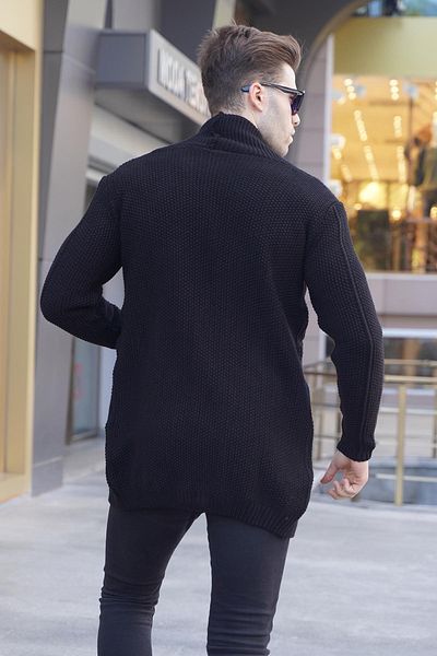 Madmext Μαύρη Basic Πλεκτή Ζακέτα 5996
