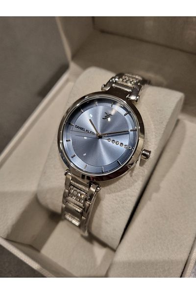 Daniel Klein New Model Dk - Steel Bracelet Blue Dial Women's Wristwatch+Gift Bangle