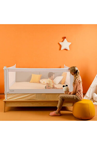 Chock chick Bed side barrier, adjustable height 70-90 cm, 150 cm, Gray, baby bed protection