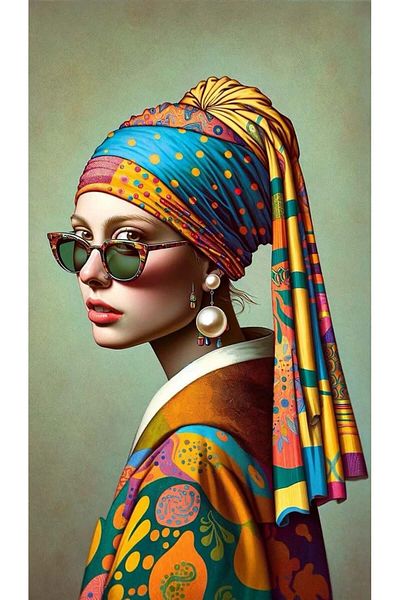 pixartsanat Woman with Glasses Pixart Art Diamond Mosaic Painting 40X60