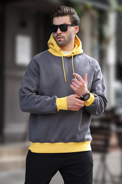 Madmext Φούτερ Smoked Hooded 7073 - Color Block