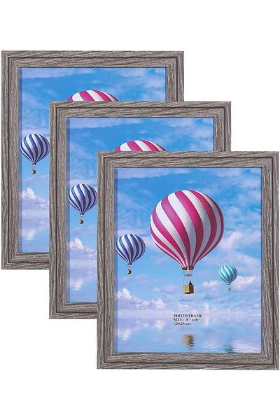 Metrekey Set of 3 Metrekey photo frames, wood, natural, 20 x 25 cm