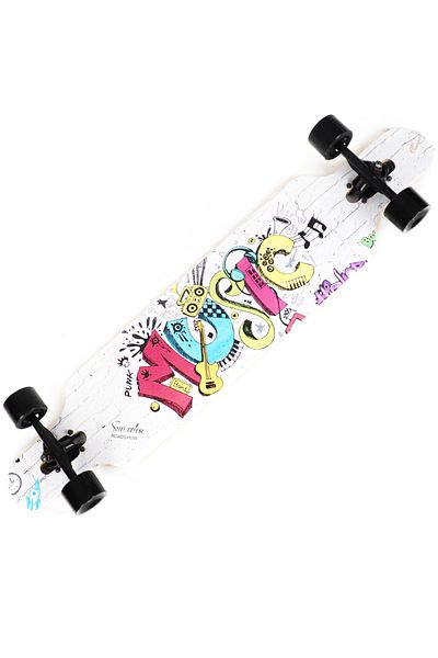 ACTION ONE Longboard Music 105.5 x 22 cm, with PU wheels, ABEC-7, aluminum frame, 100 KG