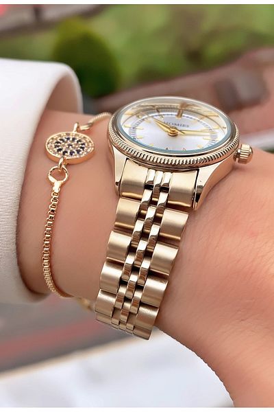 Homies Brand Gold Color Waterproof Women's Wristwatch - Bracelet 0850hms011270