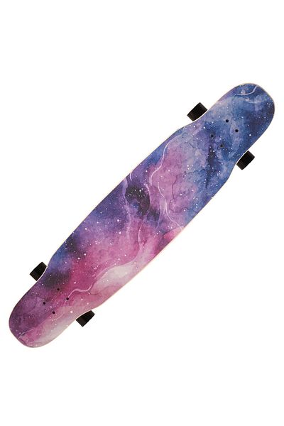 ACTION ONE Galactica longboard 105.5x22 cm with double print, PU wheels, ABEC-7, aluminum frame, 100 KG