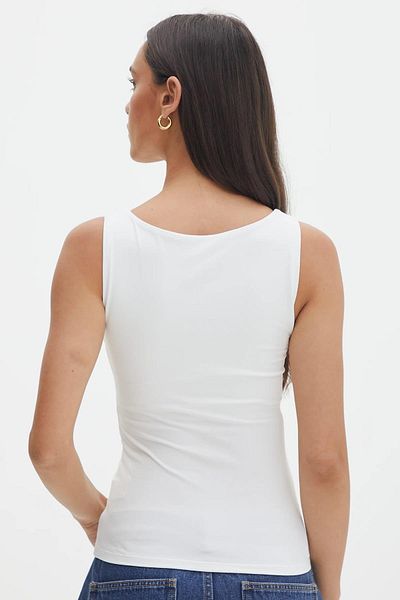 Madmext Women's White Thick Strap Blouse MG1998