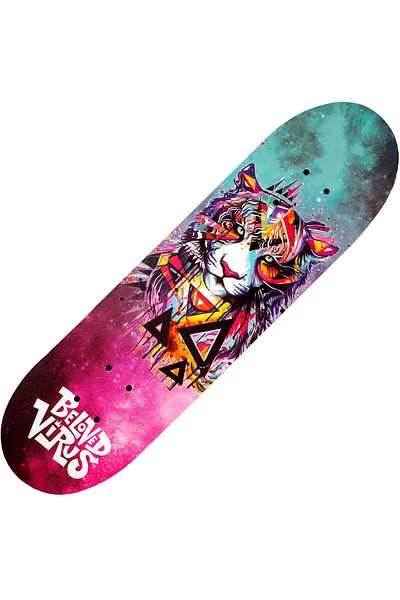 ACTION ONE Skateboard Tiger dublu print, 70x20 cm, cu roti PU, ABEC-7, cadru aluminiu