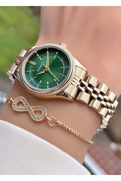 Homies Brand Gold Color Women's Wristwatch - Bracelet