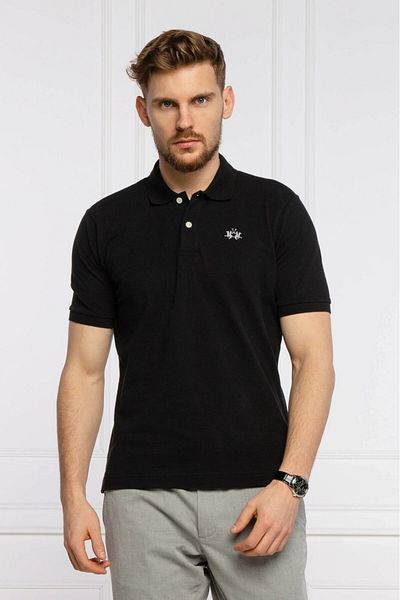 La Martina Cotton and pique polo shirt BPMP01