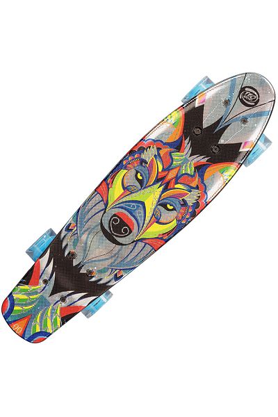 ACTION ONE Penny Board Wolf double print, 56x15 cm, PU wheels, ABEC-7, aluminum frame