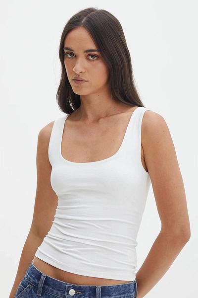 Madmext Women's White Thick Strap Blouse MG1998