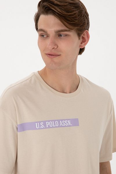 U.S. Polo Assn. Men's Comfort Fit Crew Neck Stone T-Shirt 50306904 -Vr049