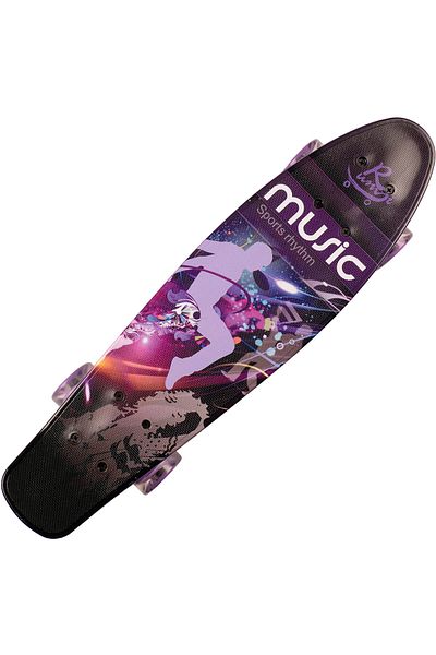ACTION ONE Penny Board Music Rhythm 56x15 cm, cu roti luminoase PU, ABEC-7, cadru aluminiu, 90 KG