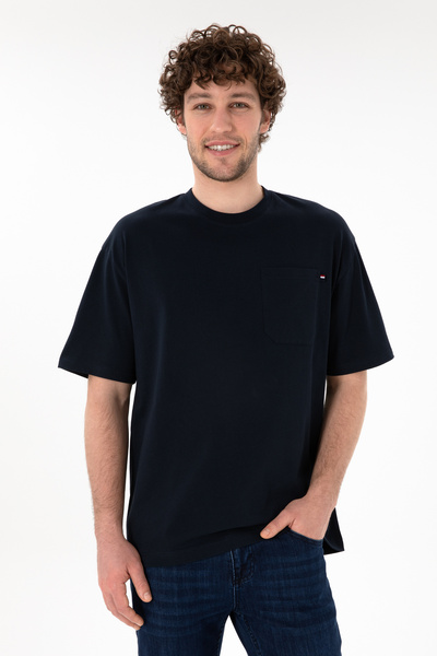 U.S. Polo Assn. Erkek Comfort Fit Bisiklet Yaka Lacivert Tişört 50305990-VR033