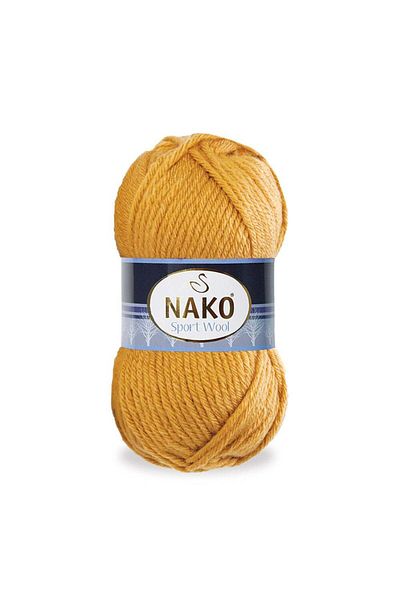 NAKO 5 Pieces Sport Wool 10129 Mustard Hand Knitting Threads Vest Cardigan Floss Scarf Sweater Thread