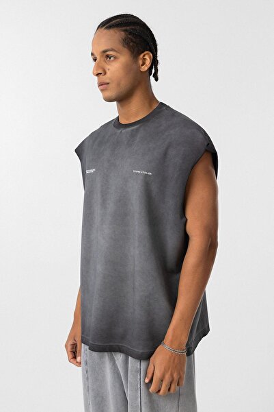 VAMOSCLO Αμάνικο μπλουζάκι oversized που πλένεται στο πλυντήριο, μαύρο