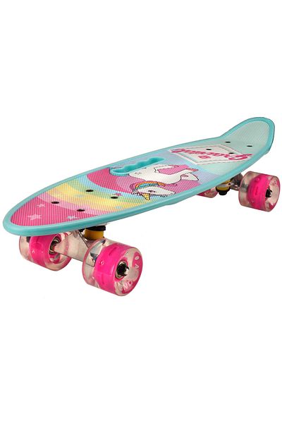 ACTION ONE Penny board Portabil Unicorn 58x16 cm, cu roti PU, ABEC-7, cadru aluminiu