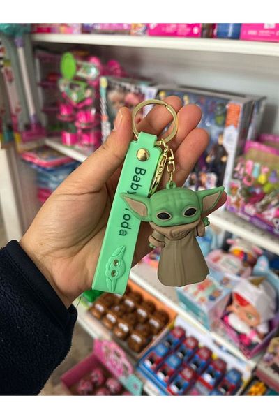 EyER Shoping Baby Yoda Υψηλής Ποιότητας Μπρελόκ καφέ