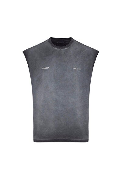 VAMOSCLO Αμάνικο μπλουζάκι oversized που πλένεται στο πλυντήριο, μαύρο