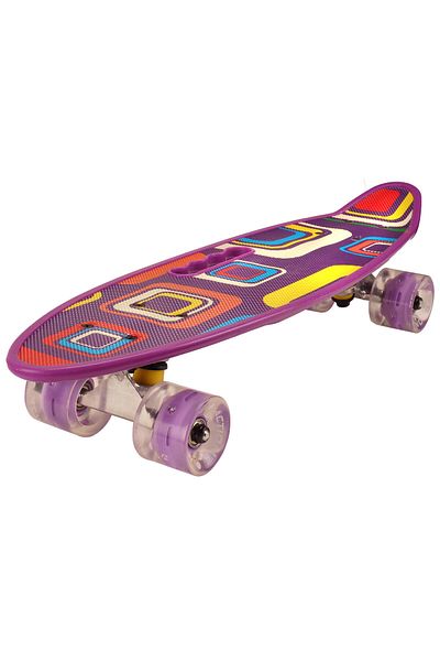 ACTION ONE Penny board Portable Geometric 58x16 cm, with PU wheels, ABEC-7, aluminum frame