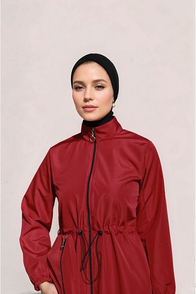 dilber fashion Bone and Bag Gathered Waist Hijab Swimsuit Set